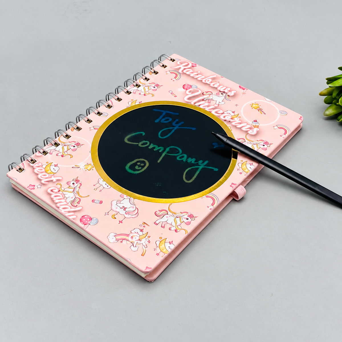 80 Pages Premium Unicorn Theme Diary With LCD Writing Tablet