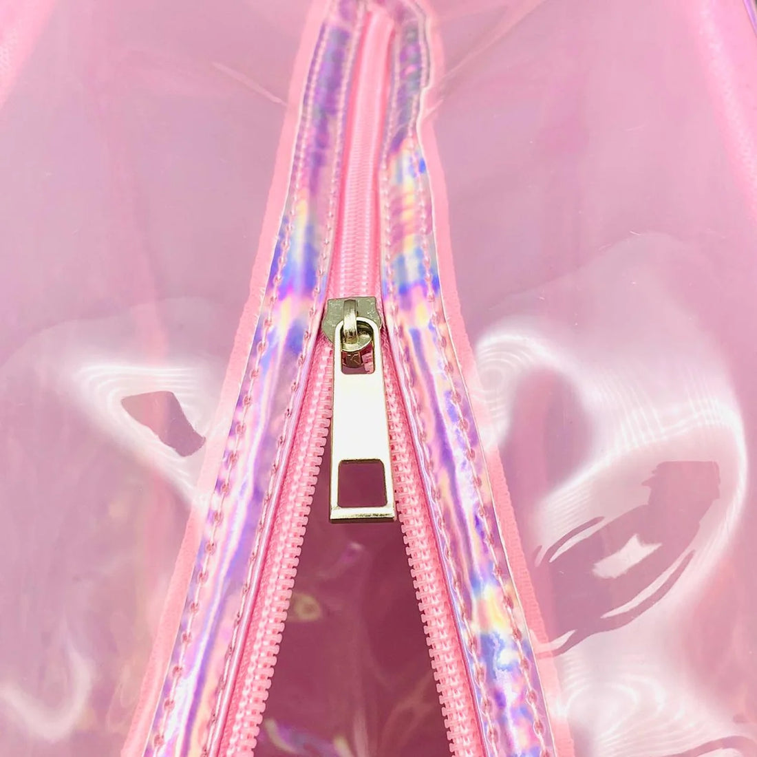 Premium Holographic Pink Chenille Duffle Bag