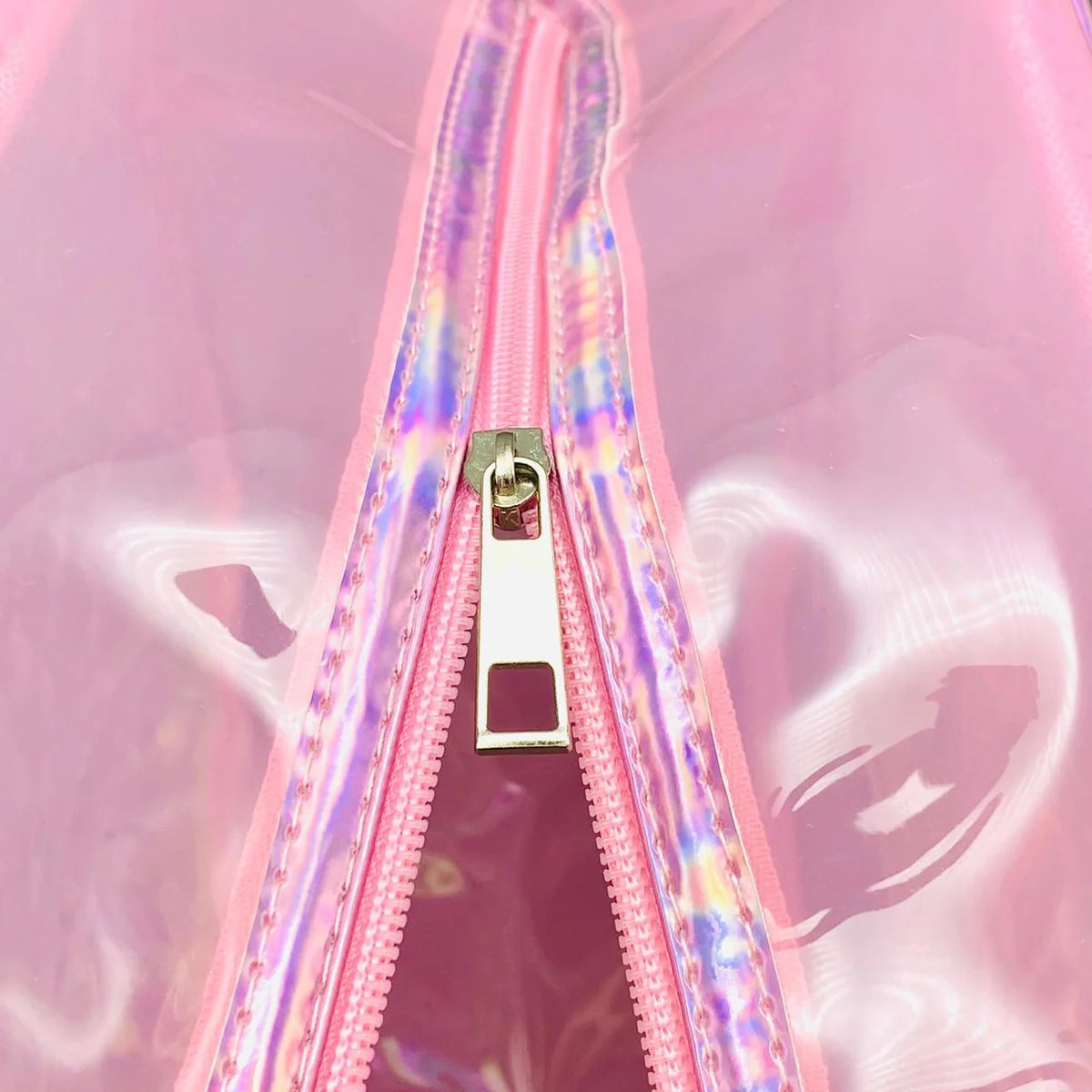 Premium Holographic Pink Chenille Duffle Bag
