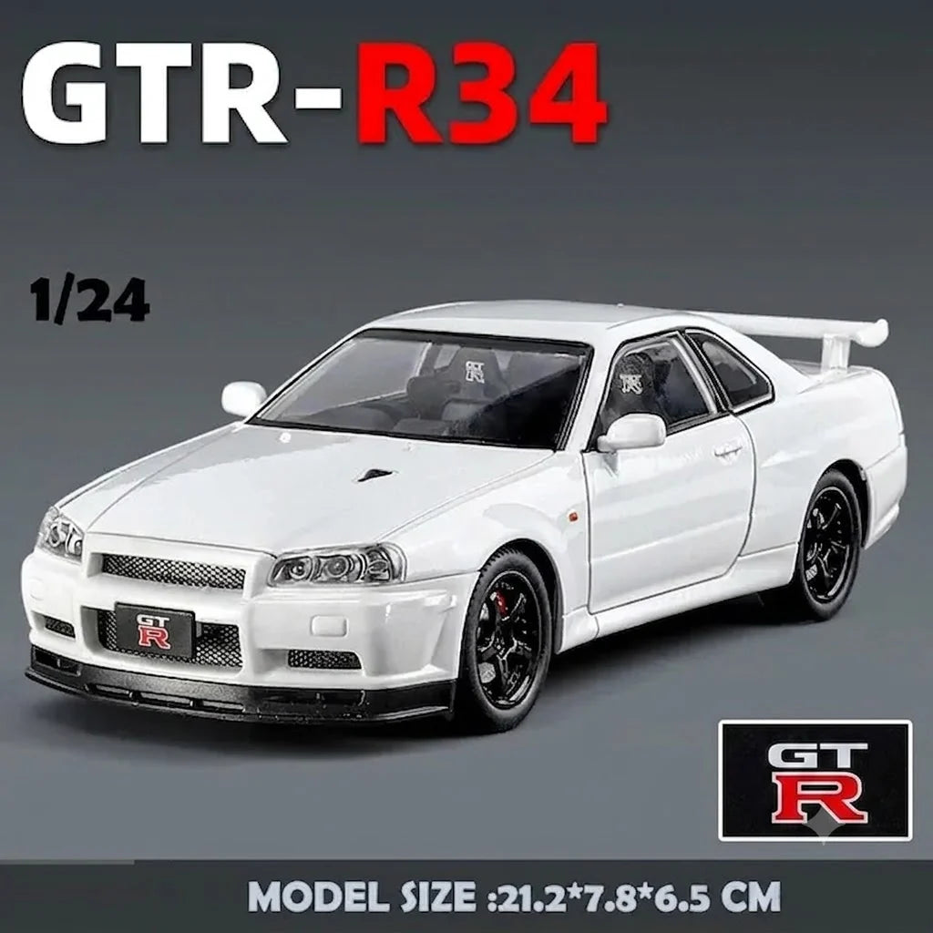 1:24 Diecast Nissan Skyline GT-R R34 Model Car