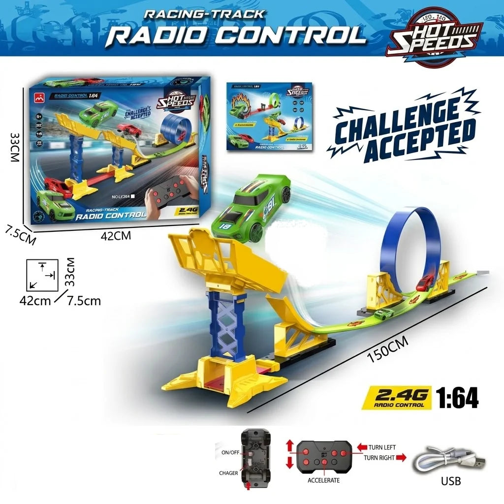 1:64 Remote Control Hot Speed Single Loop Car Racing Track