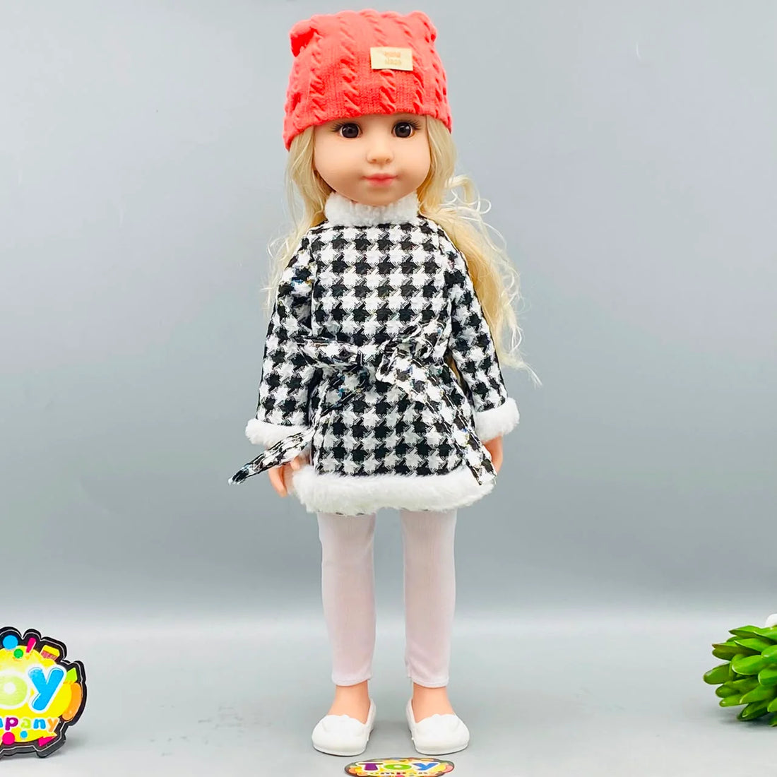 15* Inches Premium Houndstooth Winter Coat Vogue Doll