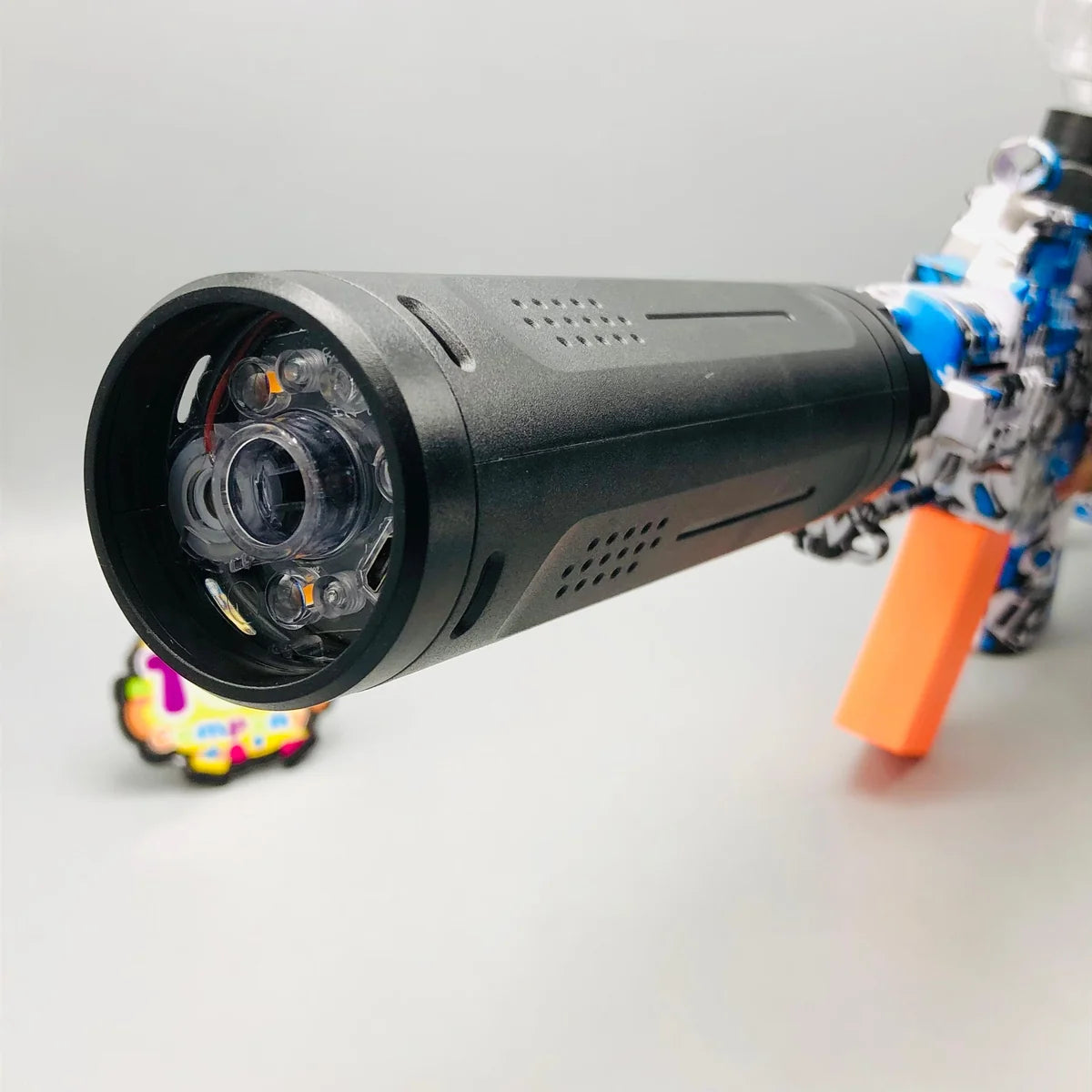 7.4V Electric G36 Gel Blaster Gun with Smoke Muffler, Automatic Shooting Toy Gun with LED Lights for Kids & Teens