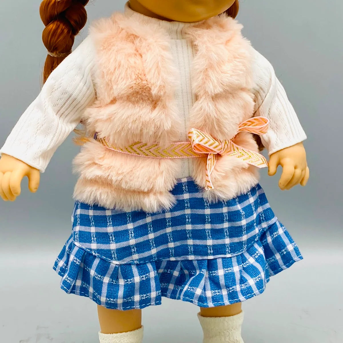 14* Inches Premium Check Ruffle Winter Vogue Doll