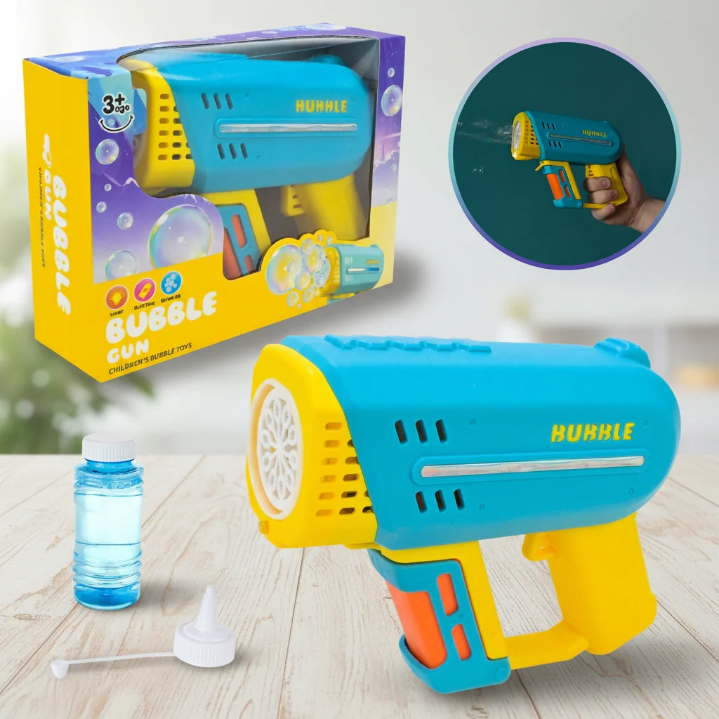 10 Holes Electric Colorful Bubble Gun With Light