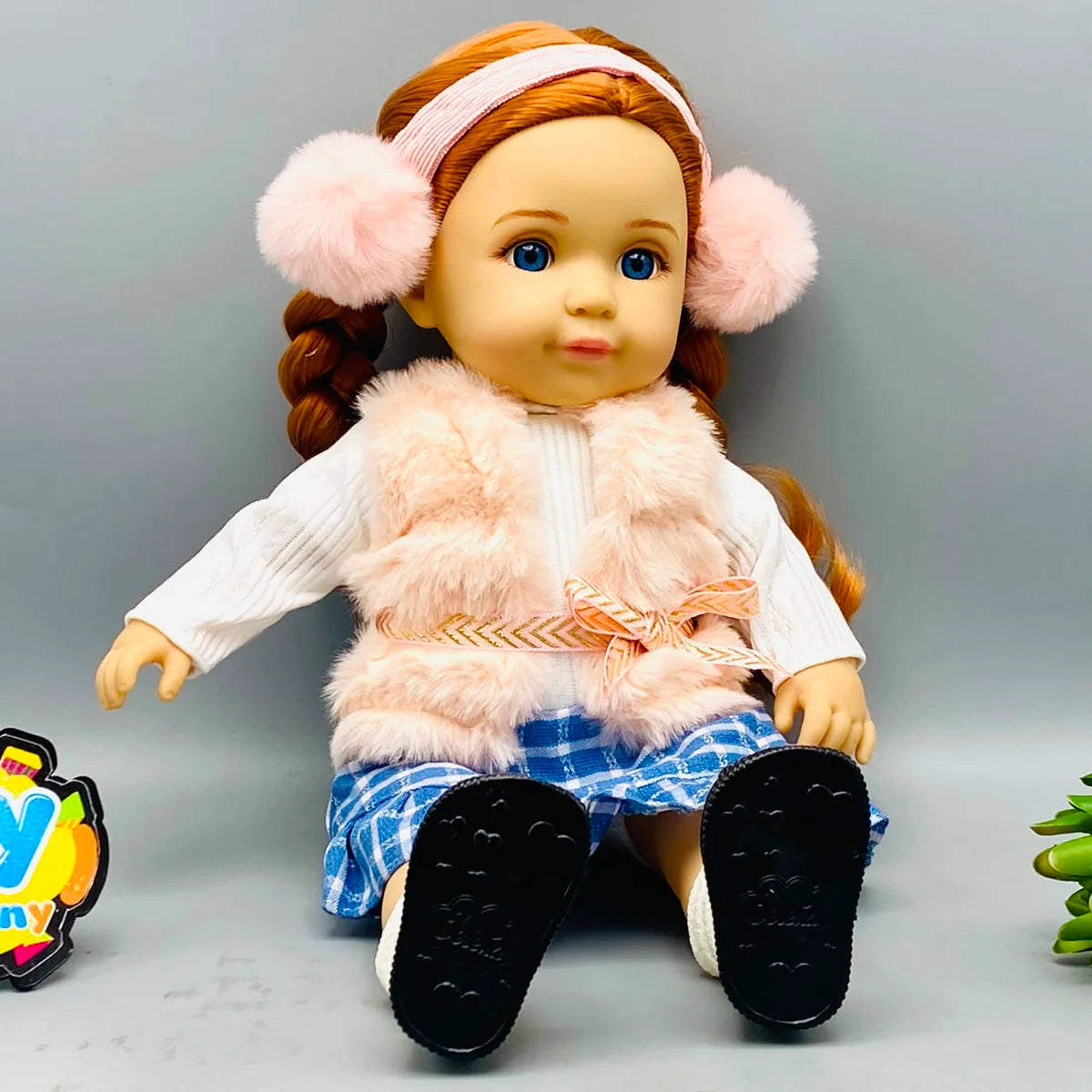 14* Inches Premium Check Ruffle Winter Vogue Doll