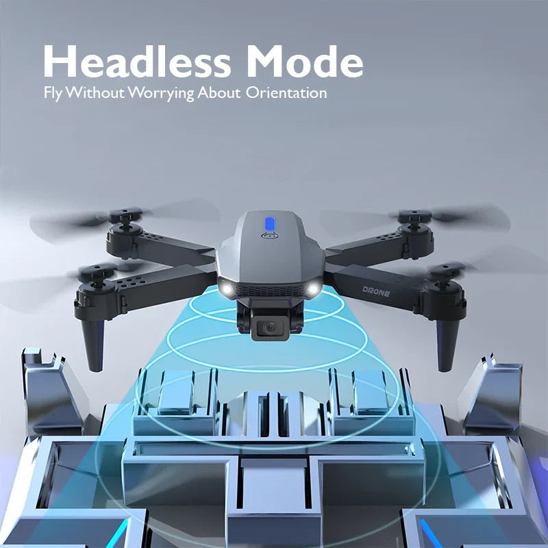 E88 Pro 2.4GHz HD Camera Drone with Dual Camera, Remote & App Control, Foldable RC Quadcopter with LED Lights for Ages 14+