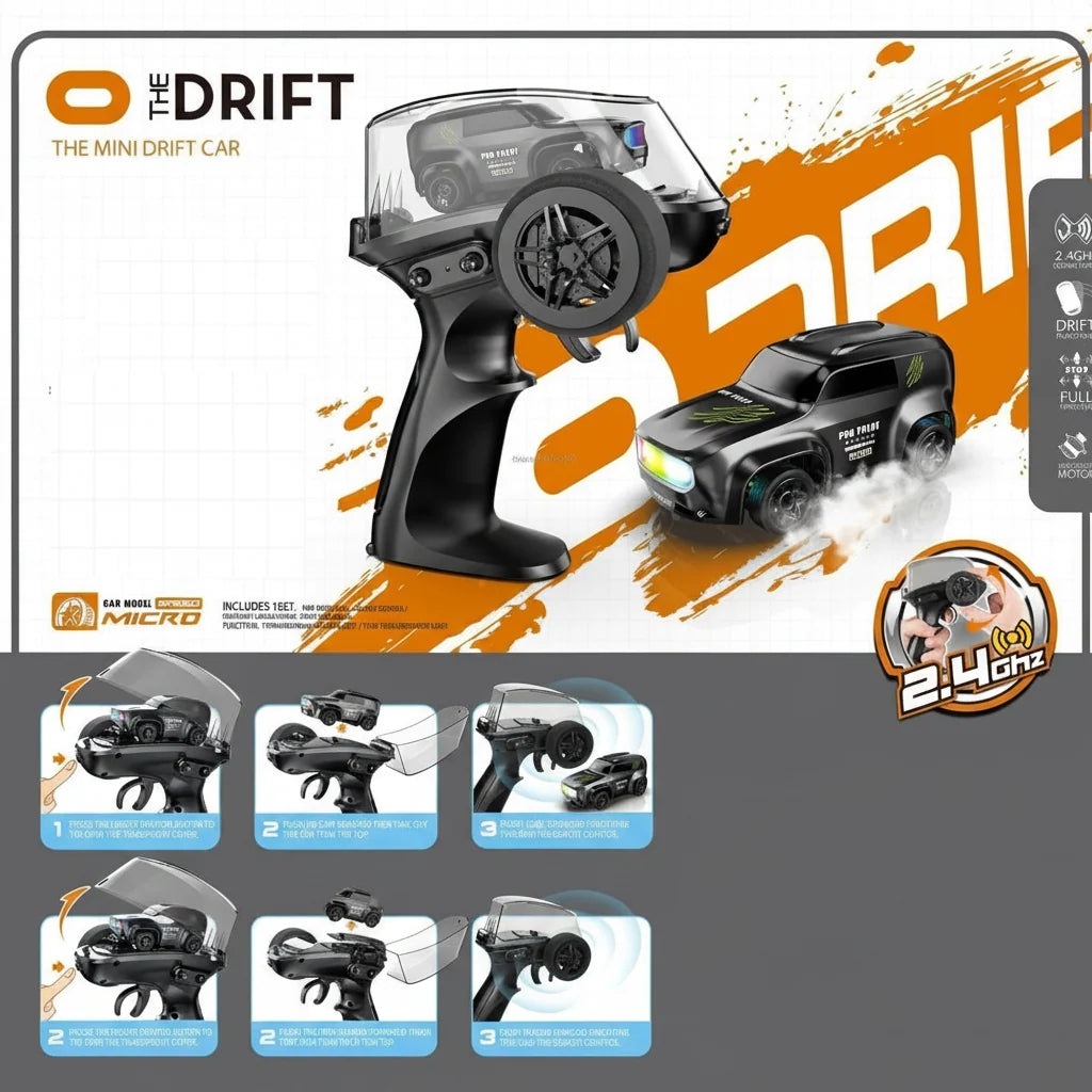 2.4G RC Mini 4WD Drift Car With LED Lights