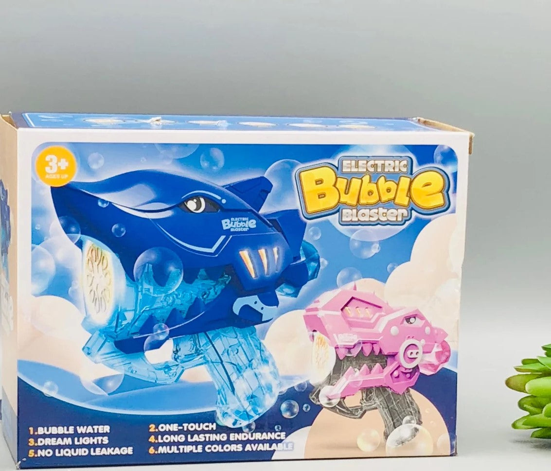 Battery Operated Kids Shark Colorful Bubble Gun