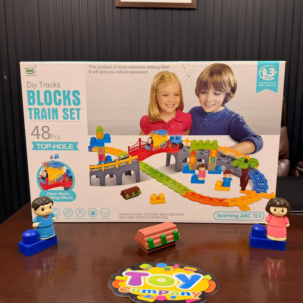 48Pcs DIY Kids Blocks Train Track Set