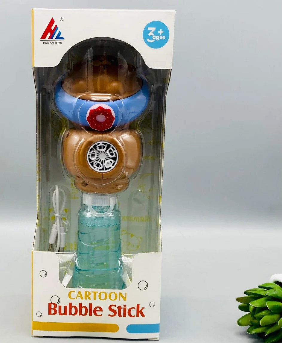 5 Holes Electric Bear Themed Colorful Bubble Stick