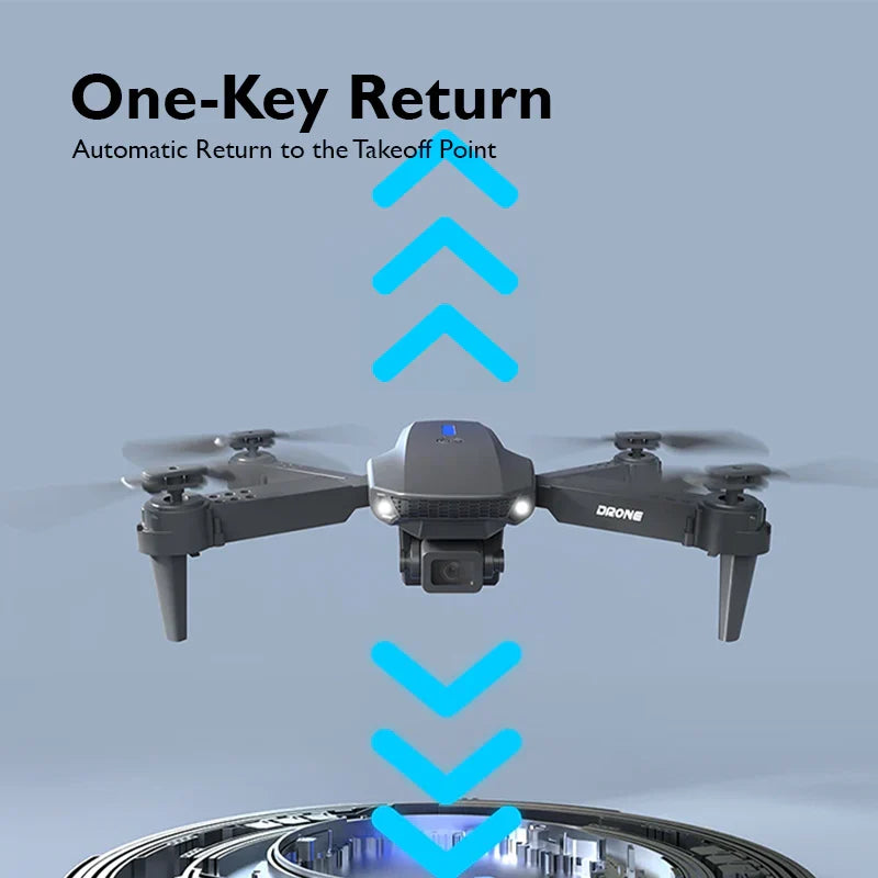 E88 Pro 2.4GHz HD Camera Drone with Dual Camera, Remote & App Control, Foldable RC Quadcopter with LED Lights for Ages 14+