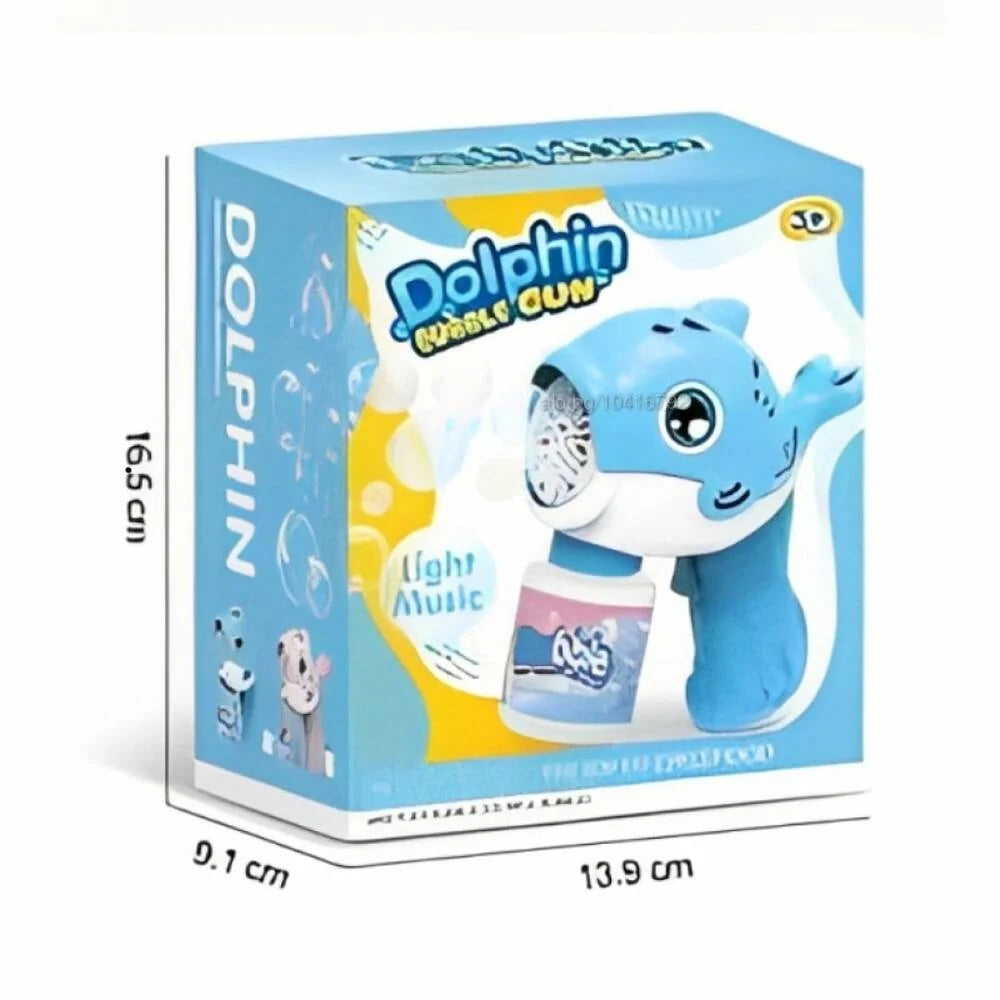 Kids Battery Operated Dolphin Themed Colorful Bubble Gun