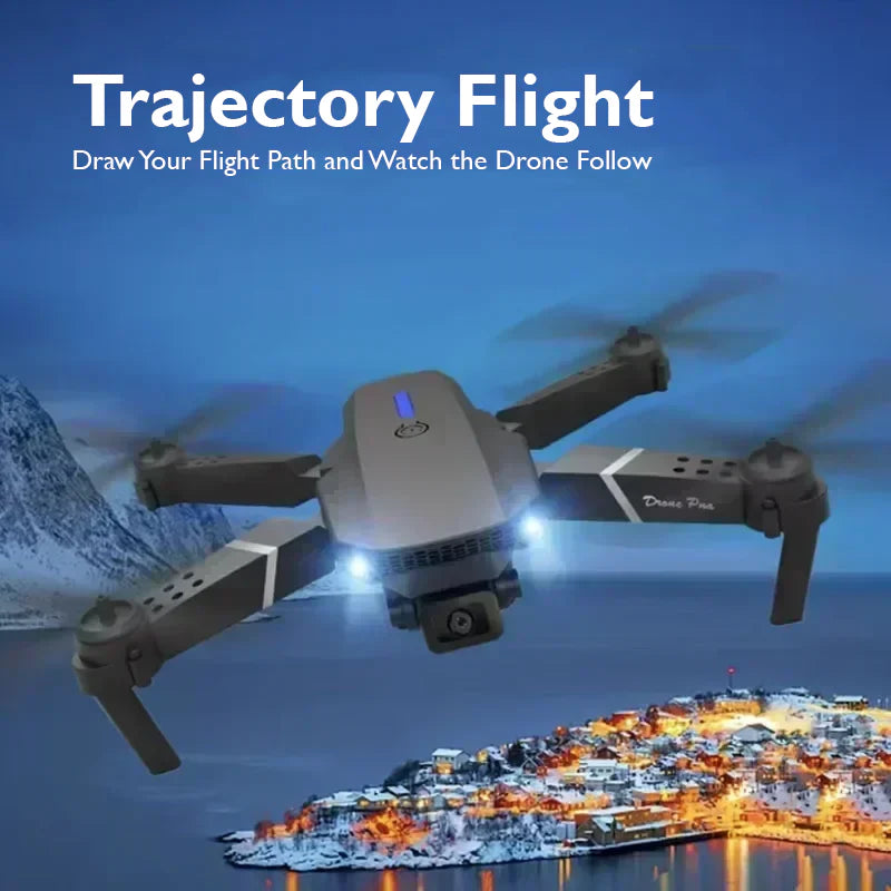 E88 Pro 2.4GHz HD Camera Drone with Dual Camera, Remote & App Control, Foldable RC Quadcopter with LED Lights for Ages 14+