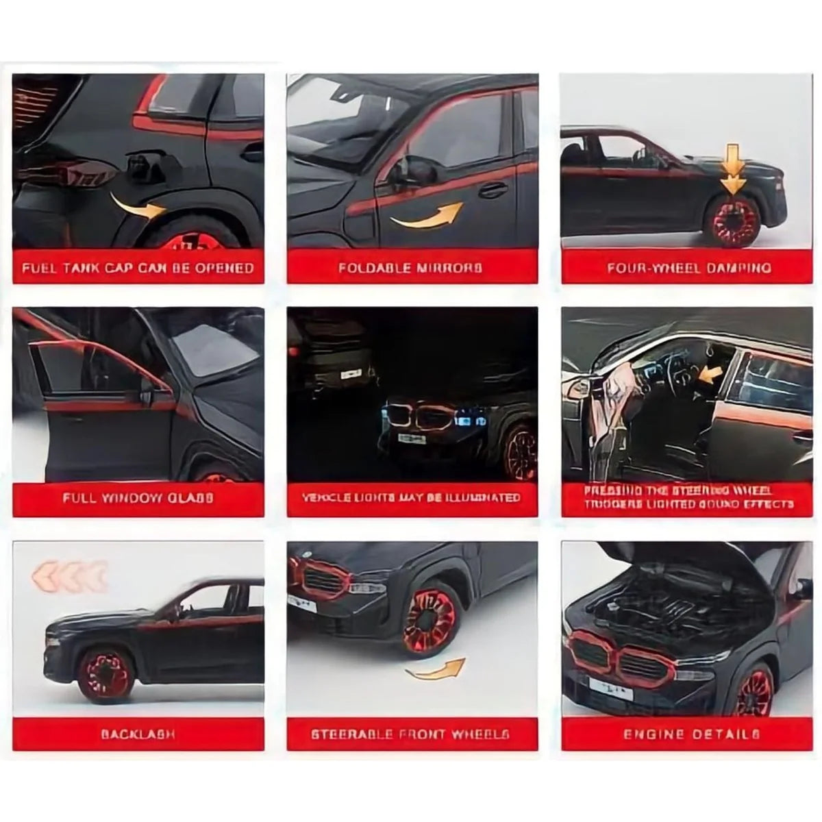 1:24 Diecast BMW XM Latest Model Car With Smoke