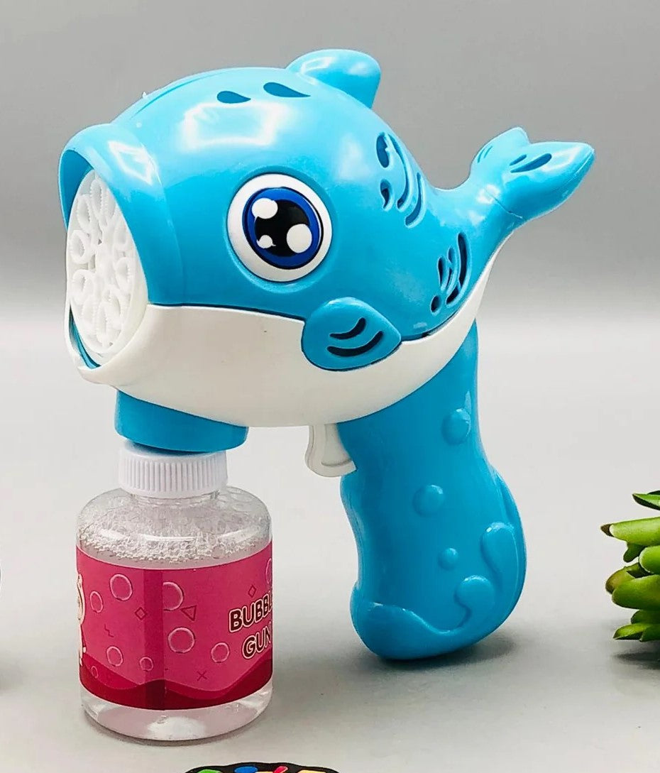 Kids Battery Operated Dolphin Themed Colorful Bubble Gun