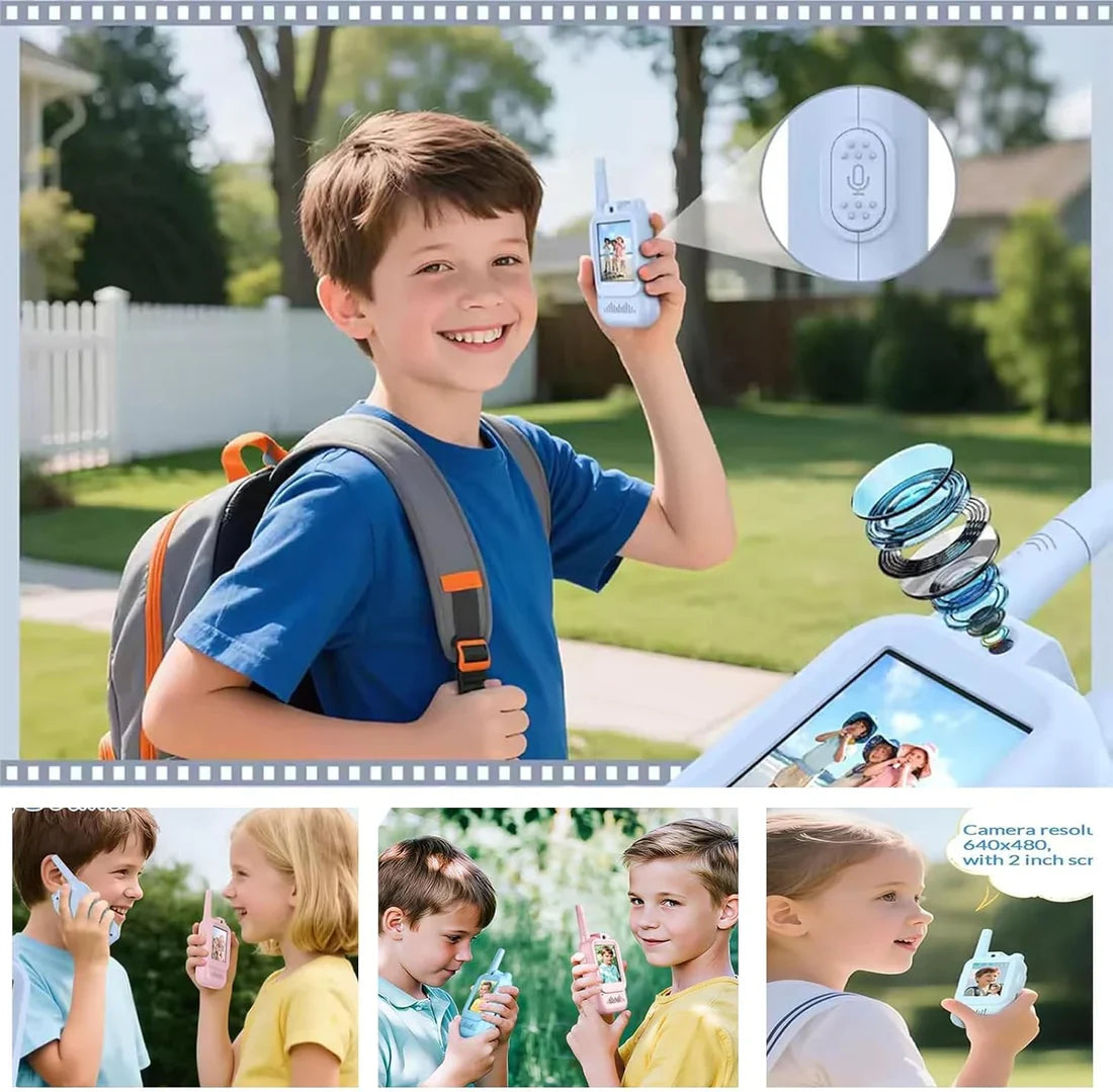 2Pcs Rechargeable Kids Video Walkie Talkie - HDc Camera