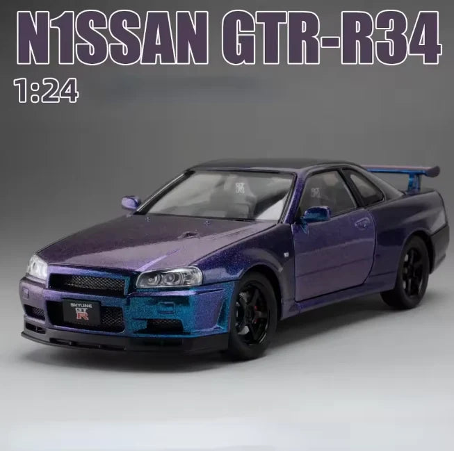 1:24 Diecast Nissan Skyline GT-R R34 Model Car