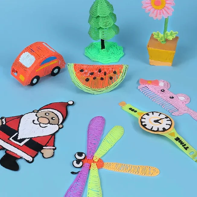 Rechargeable 3D Drawing pen with 3 wires & Multiple Drawing cards!