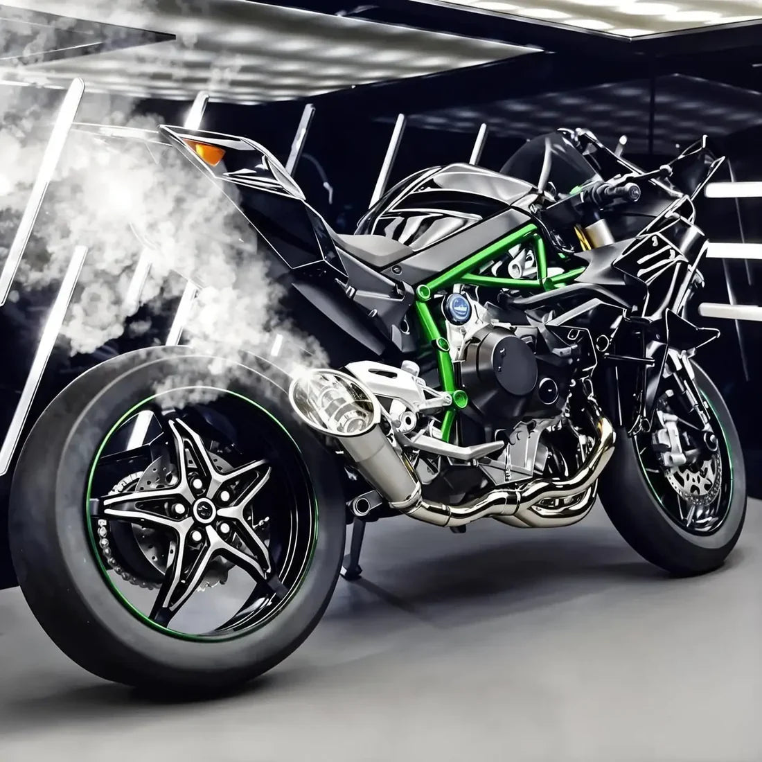 1:6 Diecast Kawasaki Ninja H2R Bootable Spray Bike