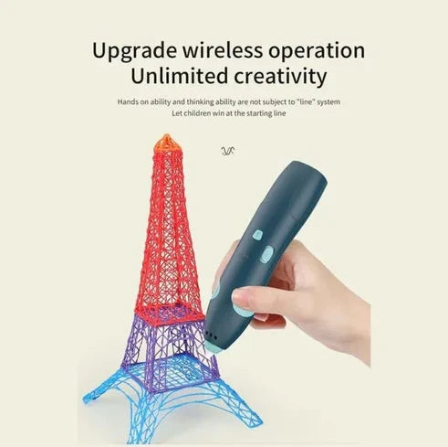 Rechargeable 3D Drawing pen with 3 wires & Multiple Drawing cards!