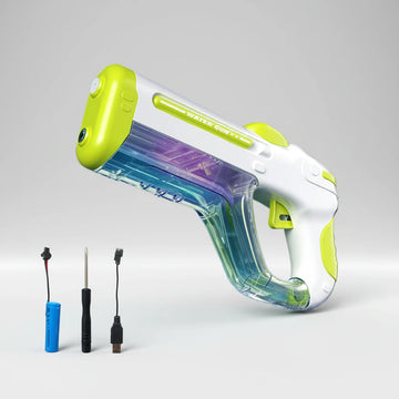 Electric Transparent Water Shoot Firing Gun With Lights