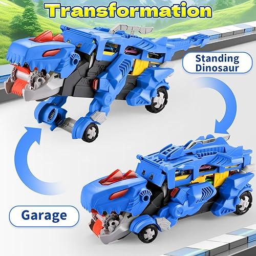2in1 Foldable Dinosaur Truck Track With 2Pcs Alloy Cars