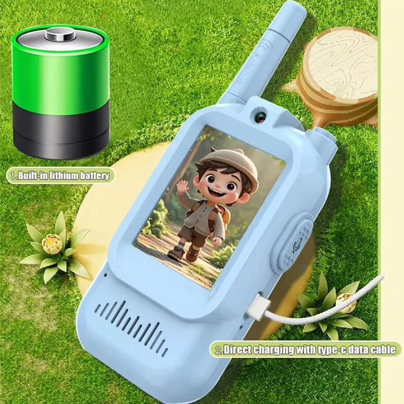 2Pcs Rechargeable Kids Video Walkie Talkie - HDc Camera