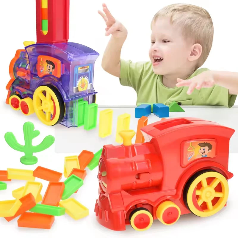 60Pcs Electric Domino Mini Train With Light & Sound