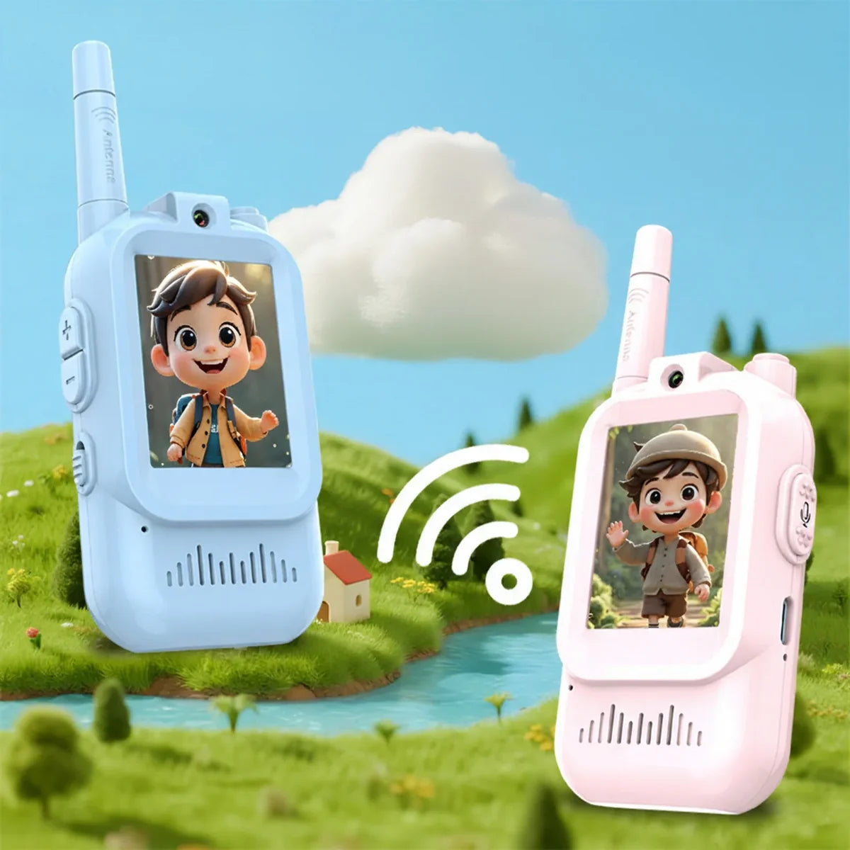 2Pcs Rechargeable Kids Video Walkie Talkie - HDc Camera