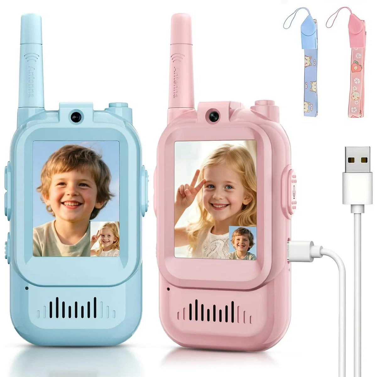 2Pcs Rechargeable Kids Video Walkie Talkie - HDc Camera