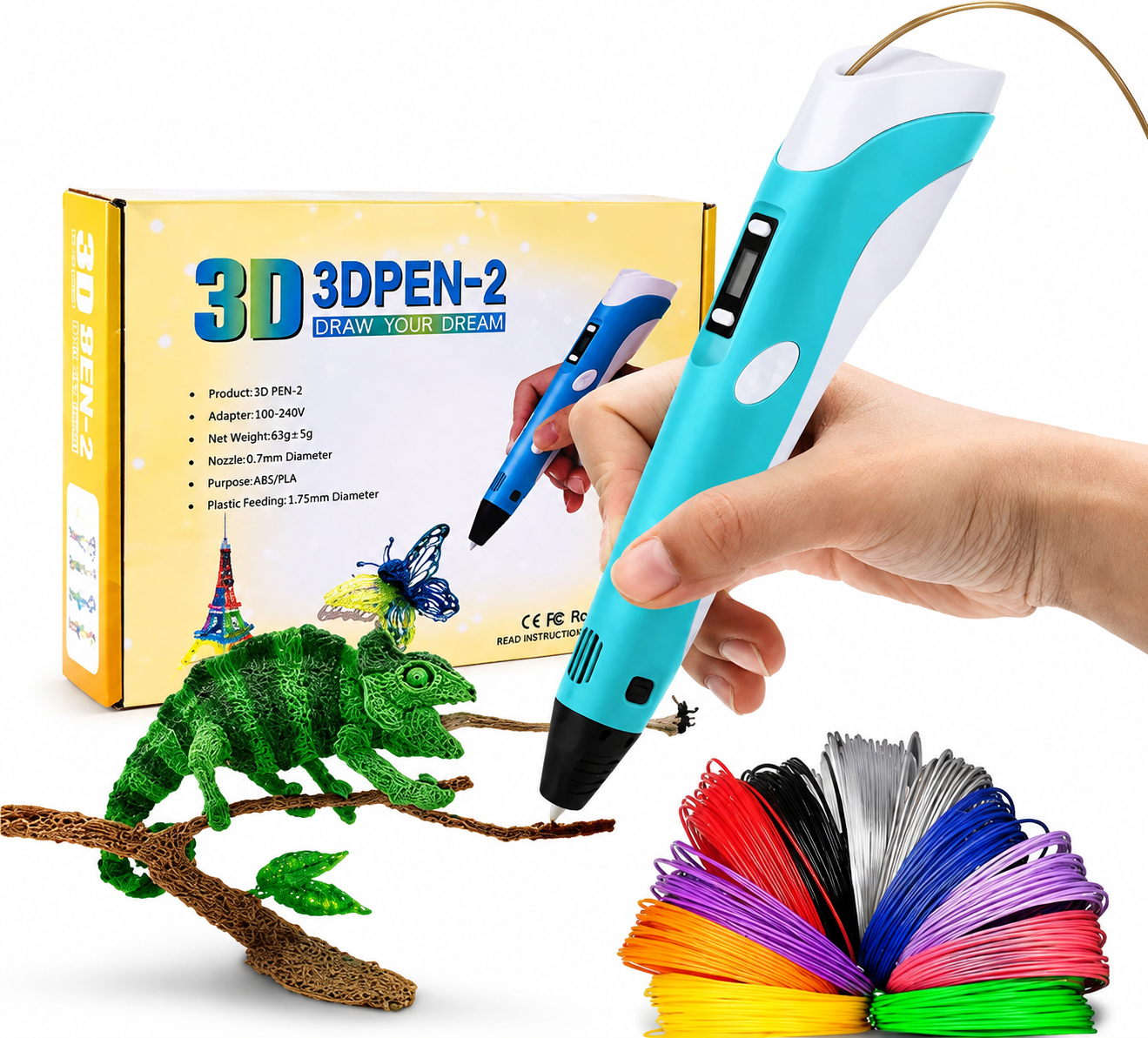 Intelligent 3D Printing Pen for Kids – DIY Creative 3D Drawing Pen